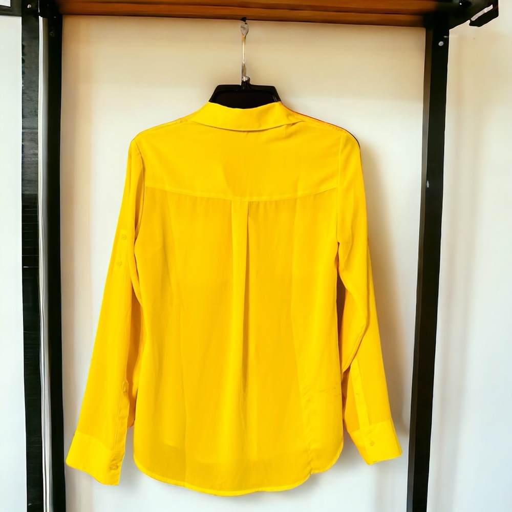 Express Yellow Button Down Shirt - Picture 5 of 9